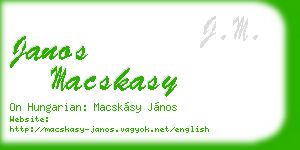 janos macskasy business card