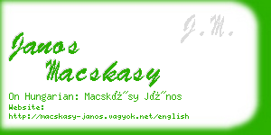 janos macskasy business card